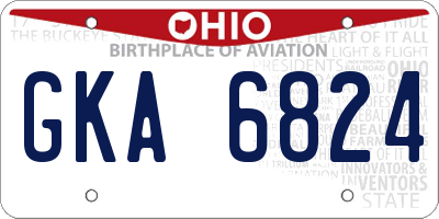 OH license plate GKA6824