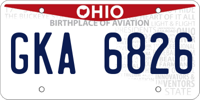 OH license plate GKA6826