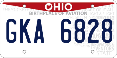 OH license plate GKA6828