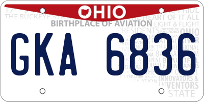 OH license plate GKA6836
