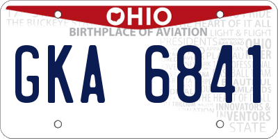 OH license plate GKA6841