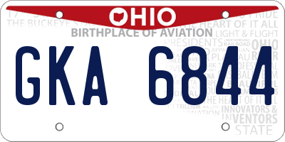 OH license plate GKA6844