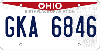 OH license plate GKA6846