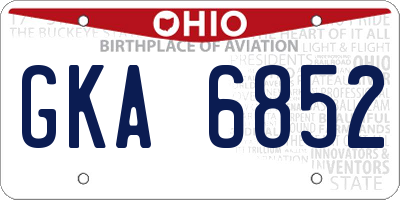 OH license plate GKA6852