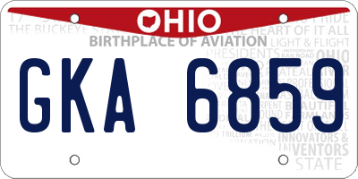 OH license plate GKA6859