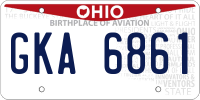 OH license plate GKA6861