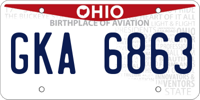 OH license plate GKA6863