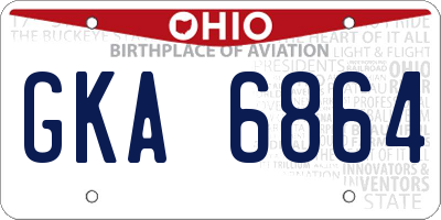 OH license plate GKA6864