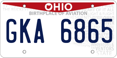 OH license plate GKA6865