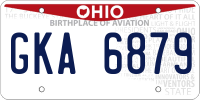 OH license plate GKA6879