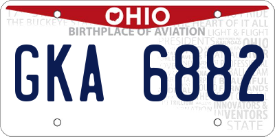 OH license plate GKA6882