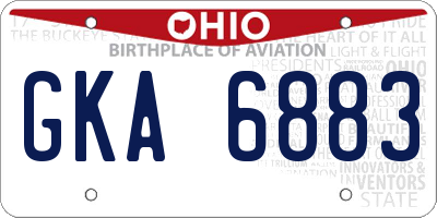 OH license plate GKA6883