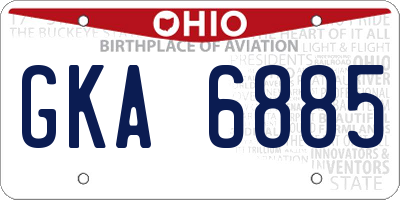 OH license plate GKA6885
