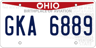 OH license plate GKA6889