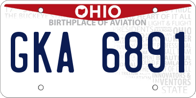 OH license plate GKA6891
