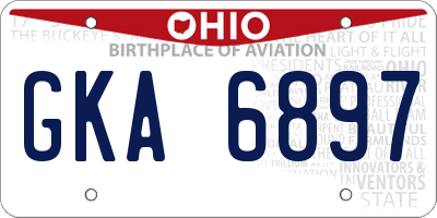 OH license plate GKA6897