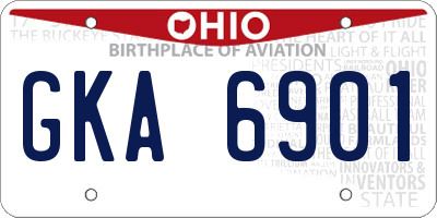 OH license plate GKA6901