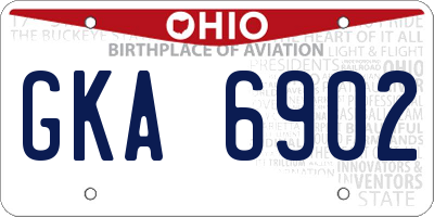 OH license plate GKA6902