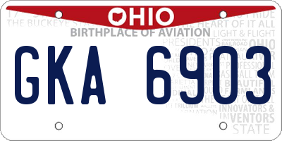 OH license plate GKA6903