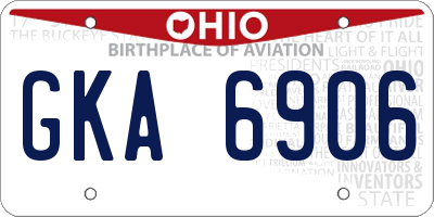 OH license plate GKA6906