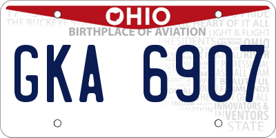 OH license plate GKA6907