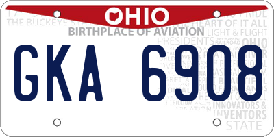 OH license plate GKA6908