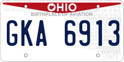 OH license plate GKA6913