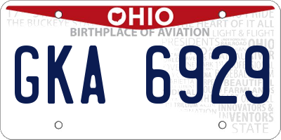 OH license plate GKA6929