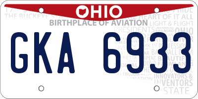 OH license plate GKA6933