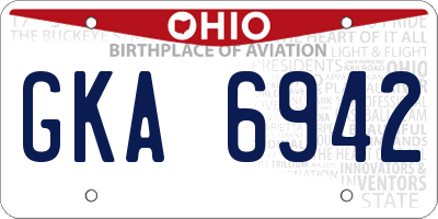 OH license plate GKA6942