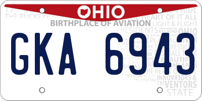 OH license plate GKA6943