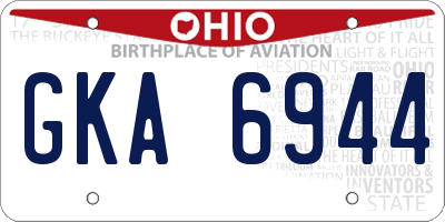 OH license plate GKA6944