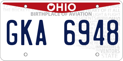 OH license plate GKA6948