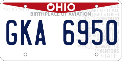 OH license plate GKA6950