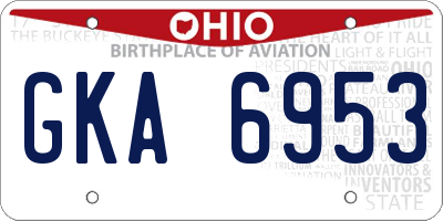 OH license plate GKA6953