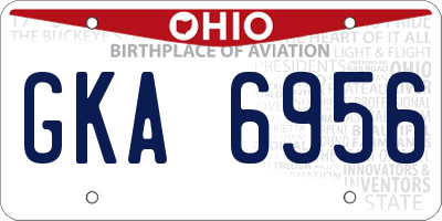 OH license plate GKA6956