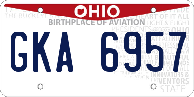 OH license plate GKA6957