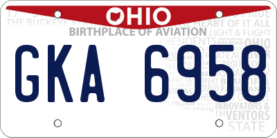 OH license plate GKA6958