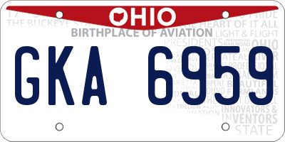 OH license plate GKA6959