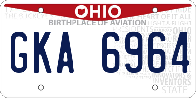OH license plate GKA6964