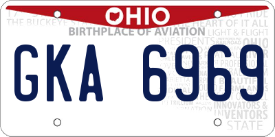 OH license plate GKA6969