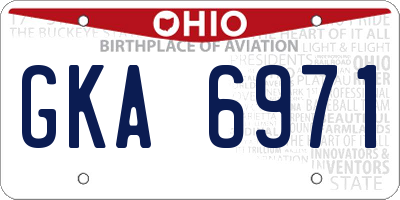 OH license plate GKA6971