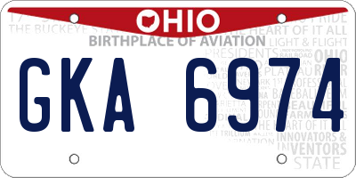 OH license plate GKA6974