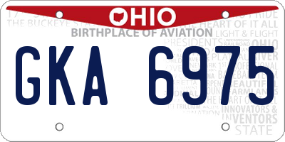 OH license plate GKA6975