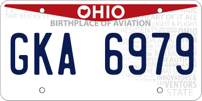 OH license plate GKA6979