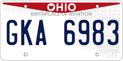 OH license plate GKA6983