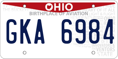 OH license plate GKA6984