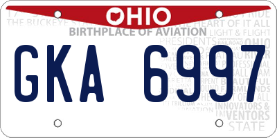 OH license plate GKA6997