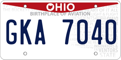 OH license plate GKA7040