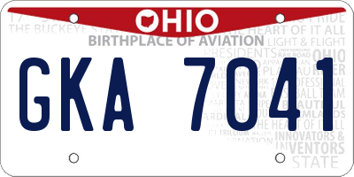 OH license plate GKA7041